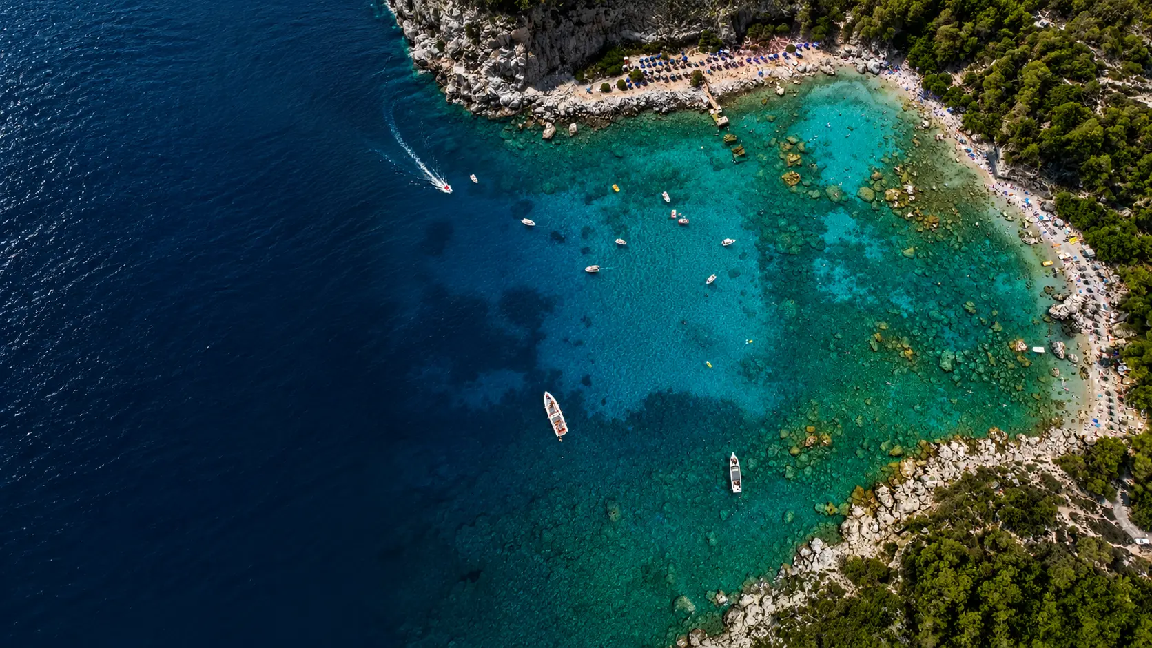 Anthony Quinn Bay by Boat in Rhodes