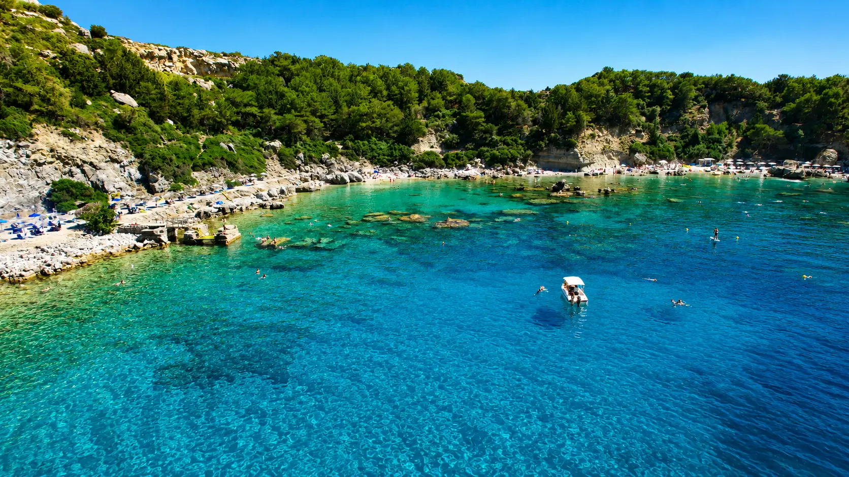 Ladiko Bay seen from the direction of Anthony Quinn Bay