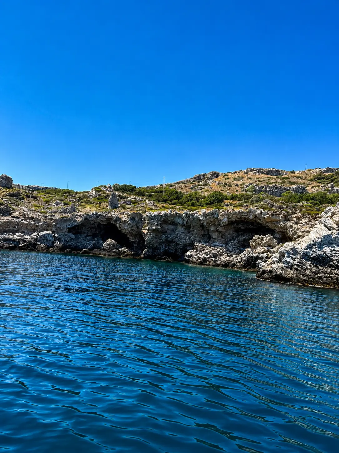 Kallithea coastline and clear water from the sea